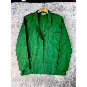 Liz Claiborne Green Linen Blazer Jacket Women's Size 6 Open Front